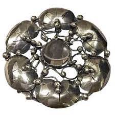 Mary Gage silver lily pad brooch